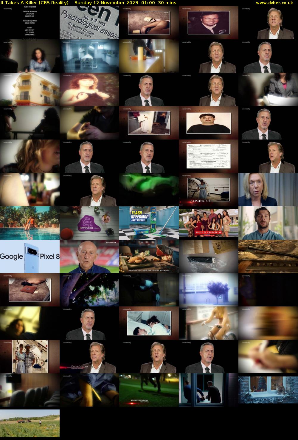 It Takes A Killer (CBS Reality) Sunday 12 November 2023 01:00 - 01:30