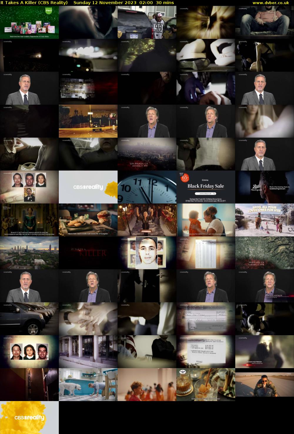 It Takes A Killer (CBS Reality) Sunday 12 November 2023 02:00 - 02:30