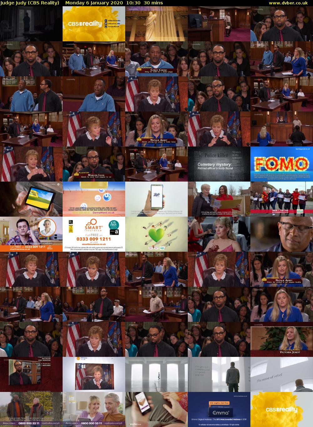 Judge Judy (CBS Reality) Monday 6 January 2020 10:30 - 11:00