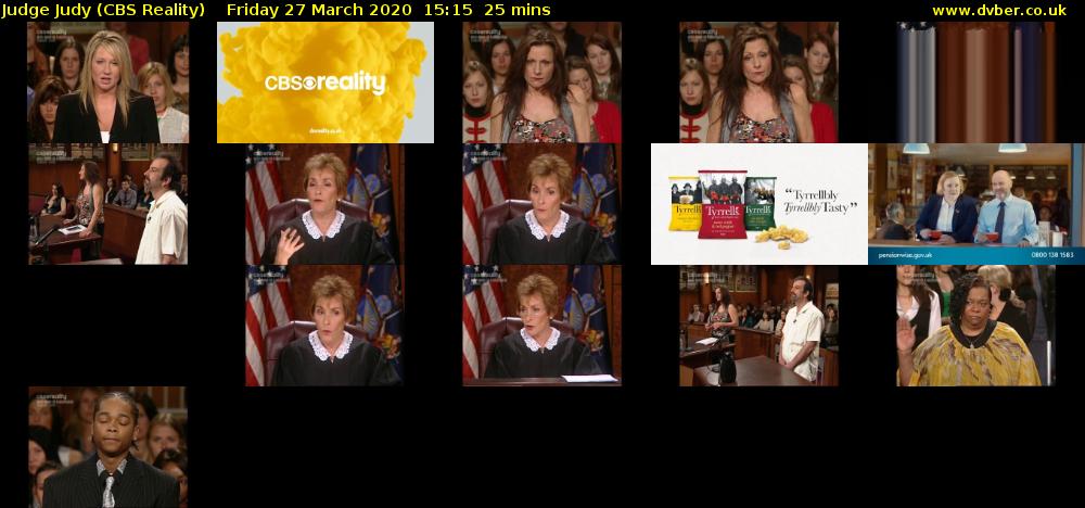 Judge Judy (CBS Reality) Friday 27 March 2020 15:15 - 15:40