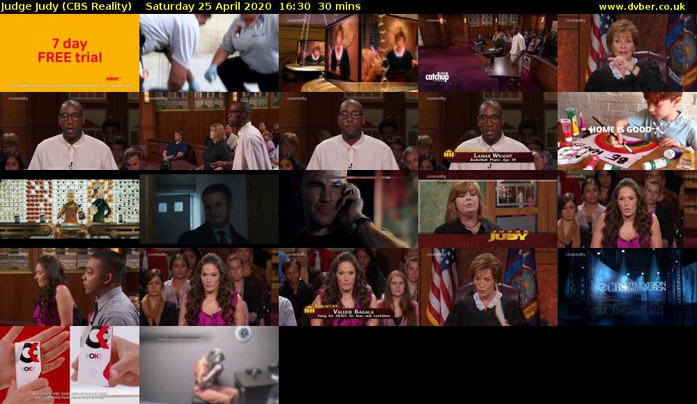 Judge Judy (CBS Reality) Saturday 25 April 2020 16:30 - 17:00
