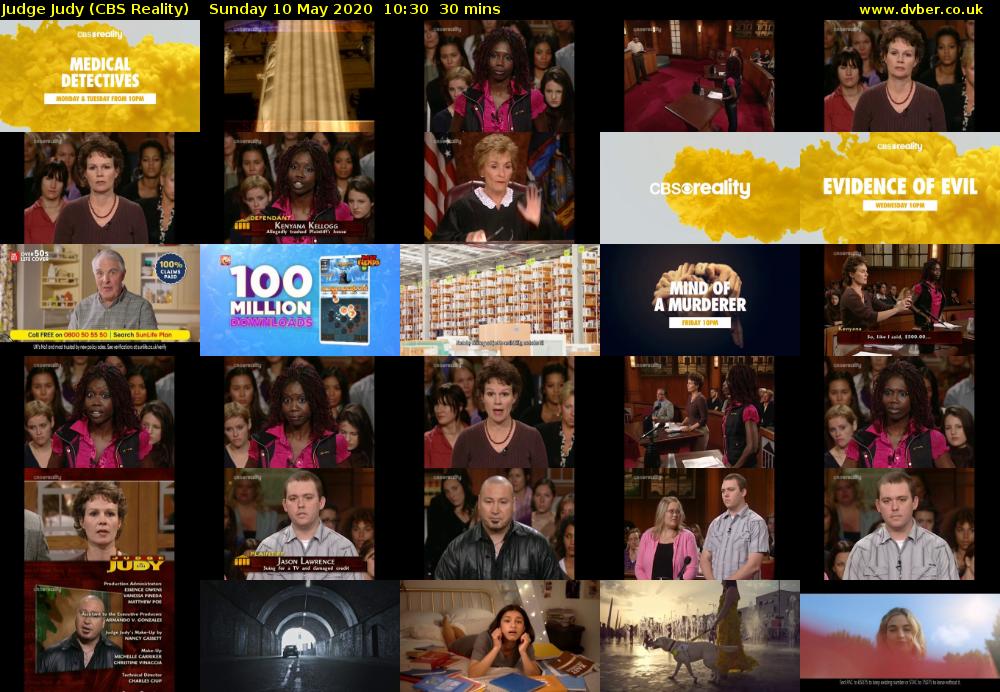 Judge Judy (CBS Reality) Sunday 10 May 2020 10:30 - 11:00