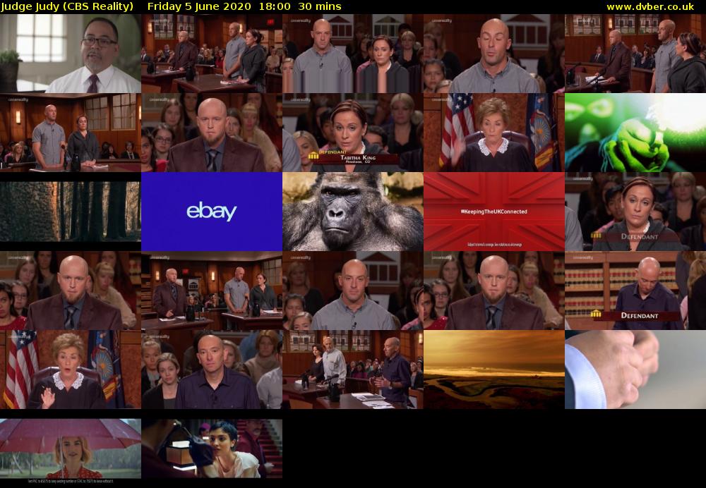 Judge Judy (CBS Reality) Friday 5 June 2020 18:00 - 18:30