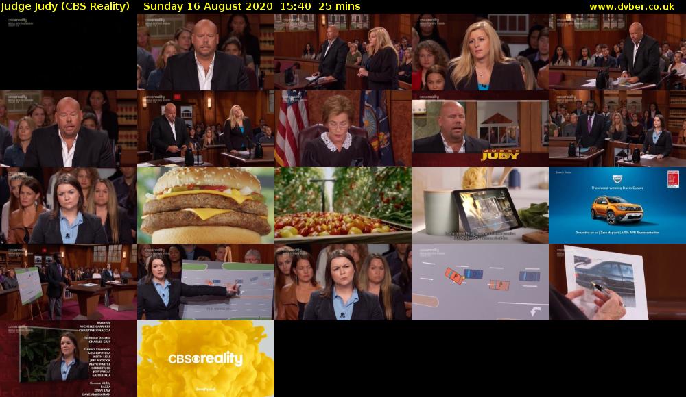 Judge Judy (CBS Reality) Sunday 16 August 2020 15:40 - 16:05