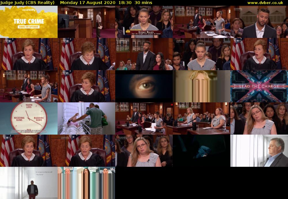 Judge Judy (CBS Reality) Monday 17 August 2020 18:30 - 19:00