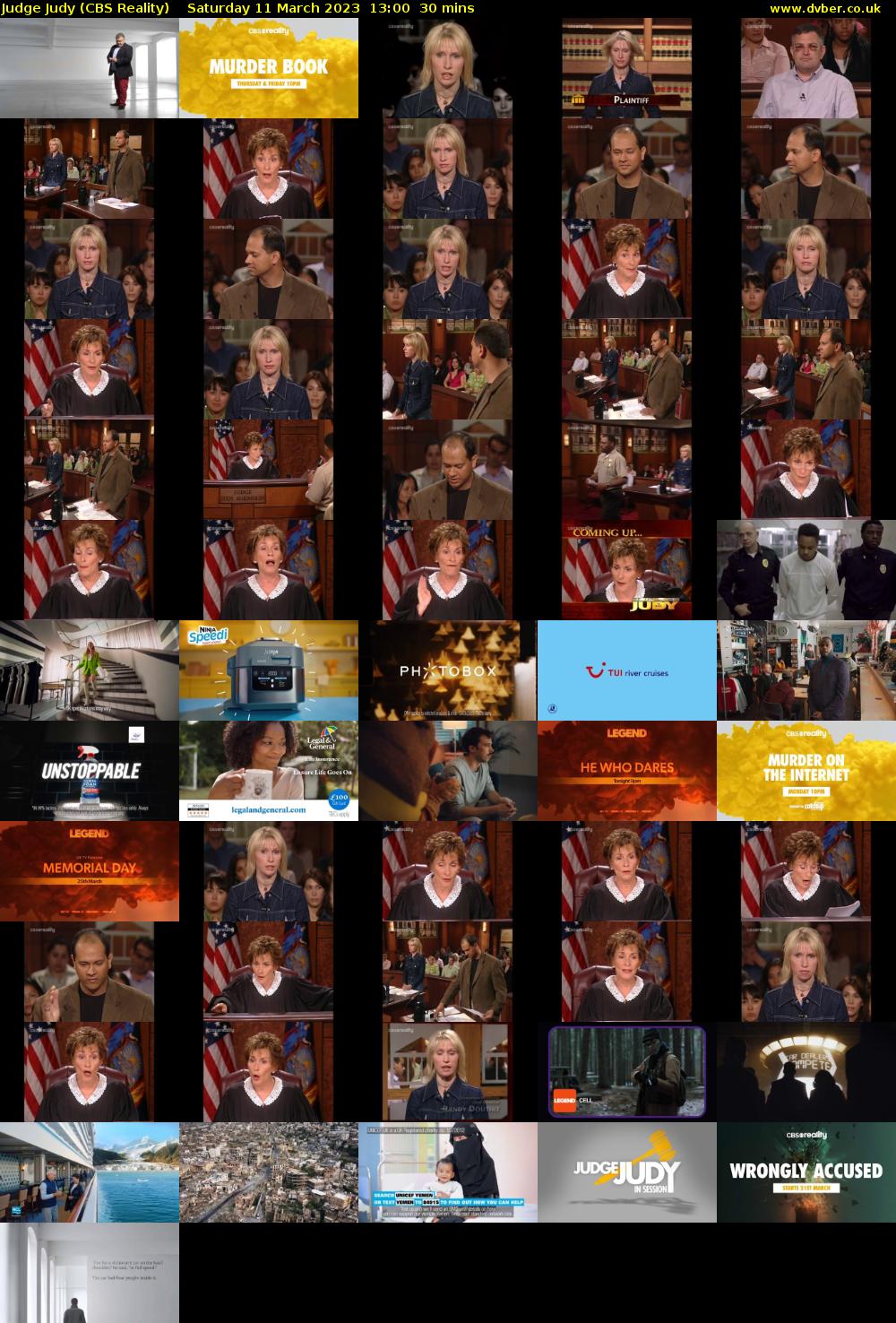 Judge Judy (CBS Reality) Saturday 11 March 2023 13:00 - 13:30