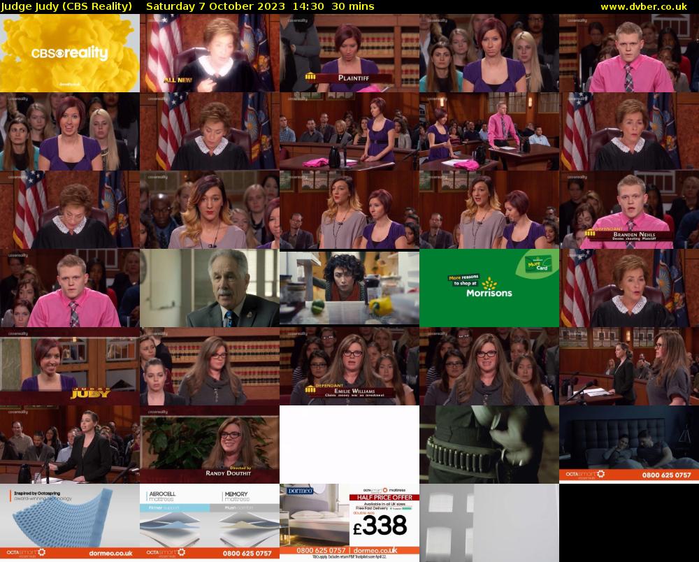 Judge Judy (CBS Reality) Saturday 7 October 2023 14:30 - 15:00