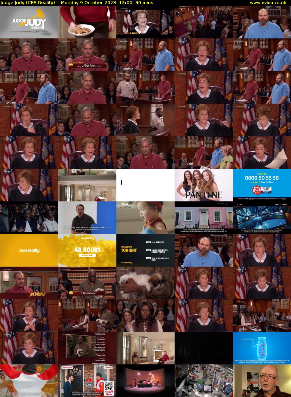 Judge Judy (CBS Reality) Monday 9 October 2023 12:00 - 12:30