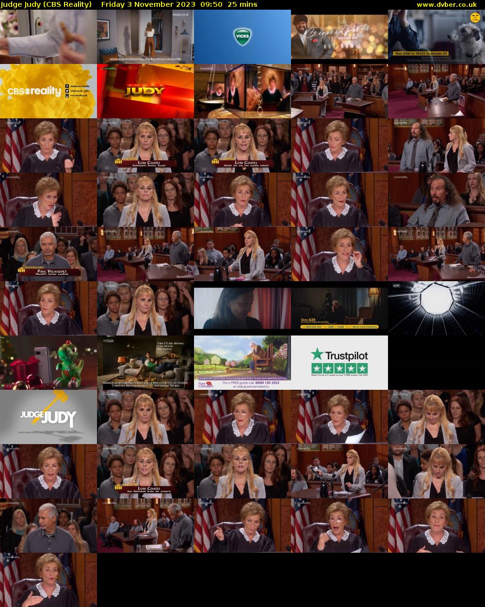 Judge Judy (CBS Reality) Friday 3 November 2023 09:50 - 10:15