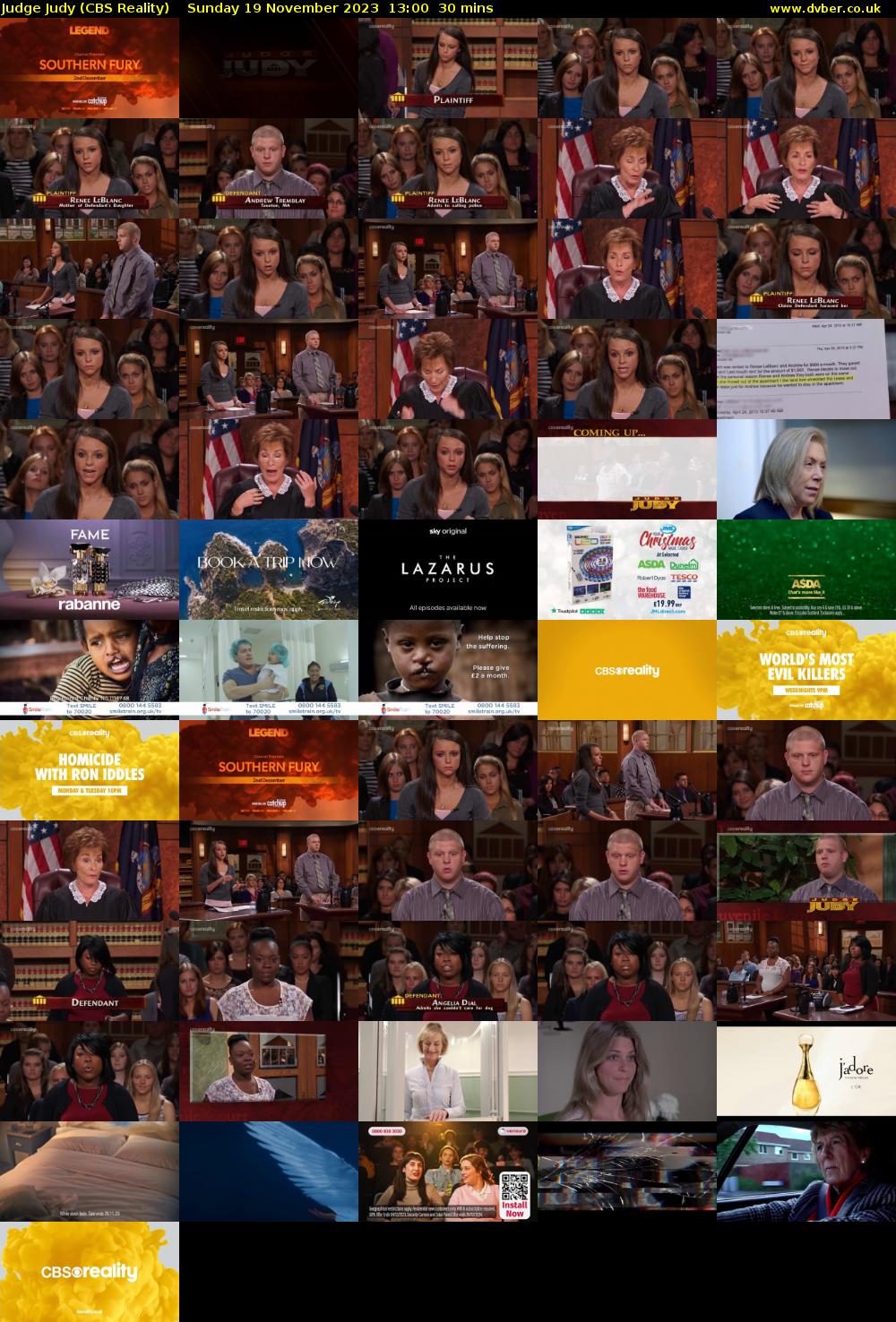 Judge Judy (CBS Reality) Sunday 19 November 2023 13:00 - 13:30