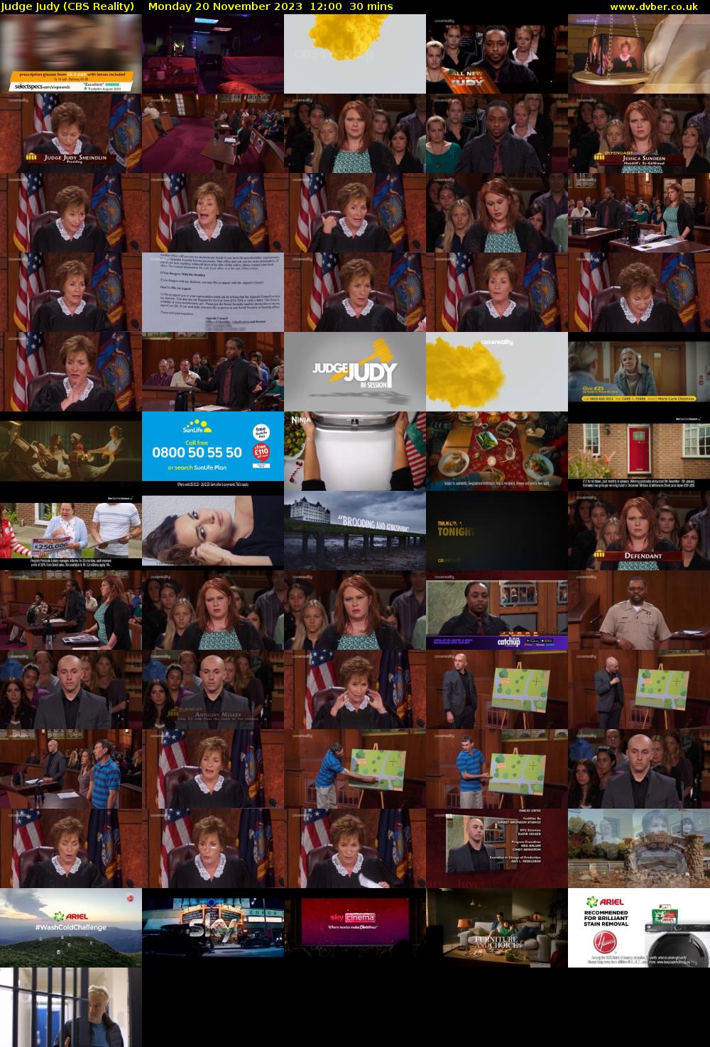 Judge Judy (CBS Reality) Monday 20 November 2023 12:00 - 12:30