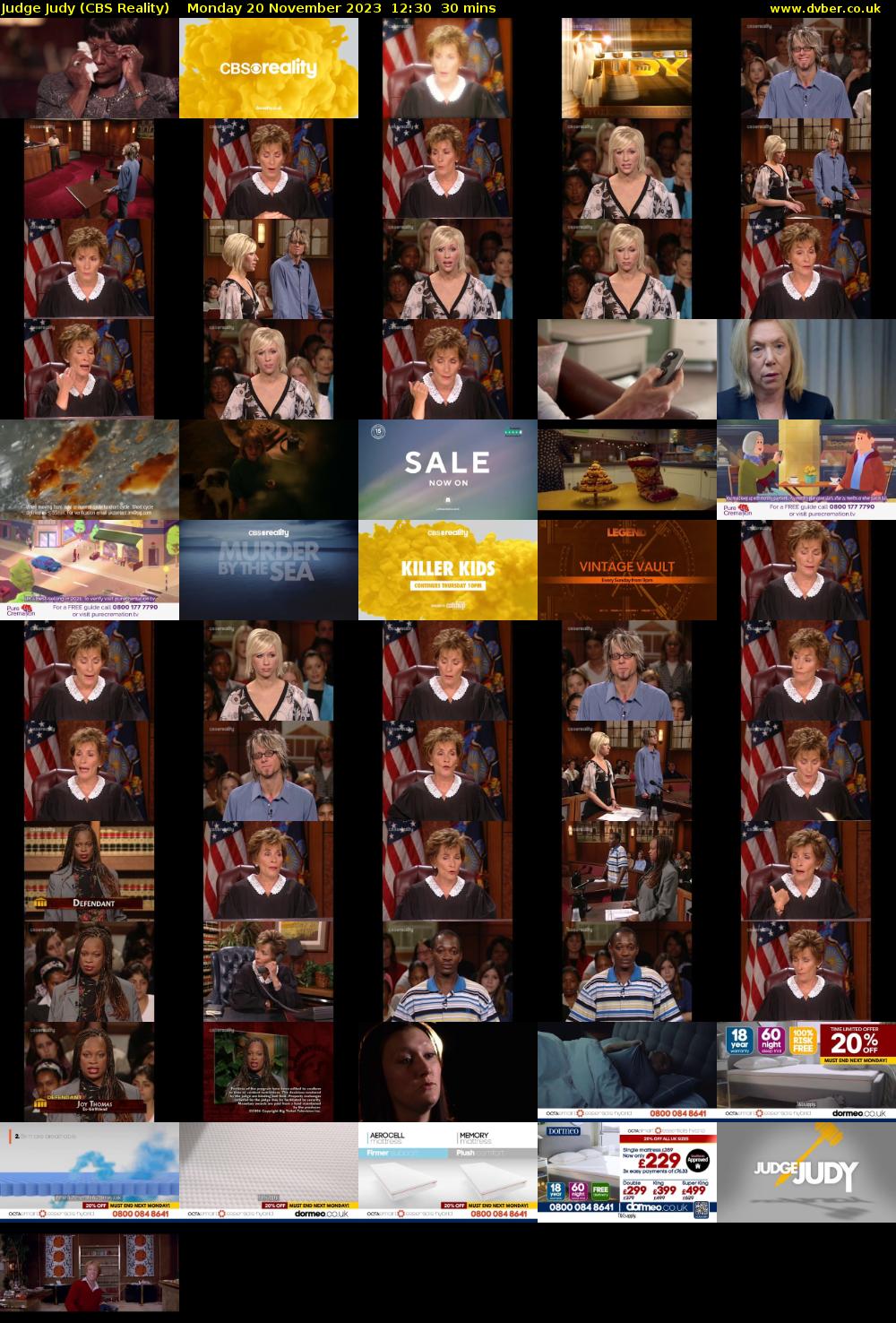 Judge Judy (CBS Reality) Monday 20 November 2023 12:30 - 13:00