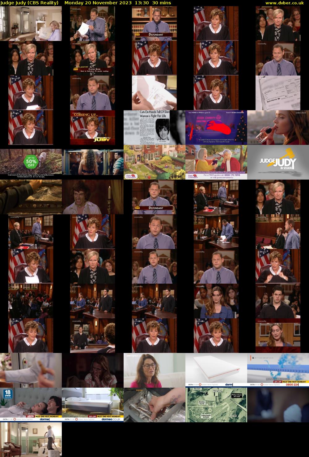 Judge Judy (CBS Reality) Monday 20 November 2023 13:30 - 14:00