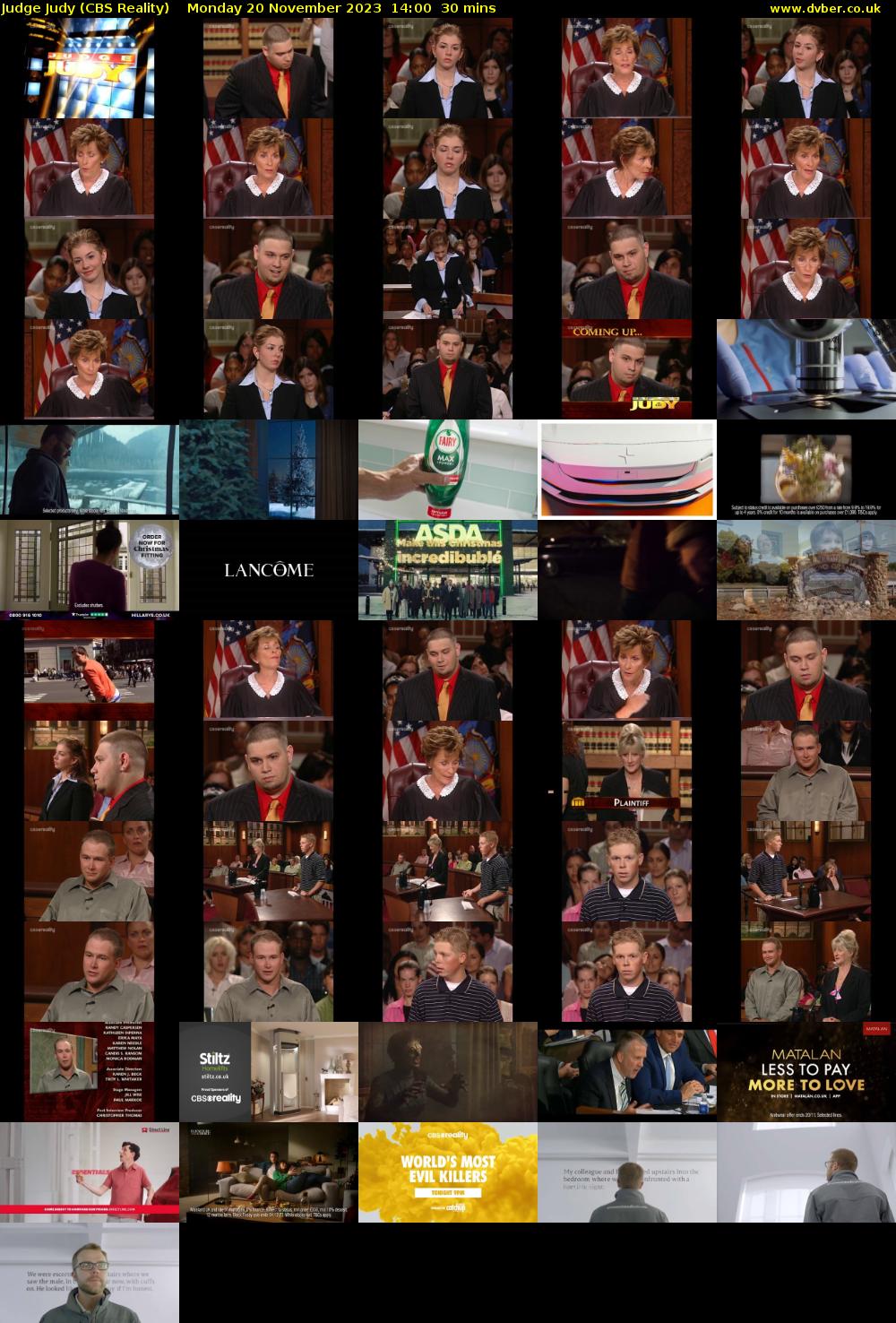Judge Judy (CBS Reality) Monday 20 November 2023 14:00 - 14:30