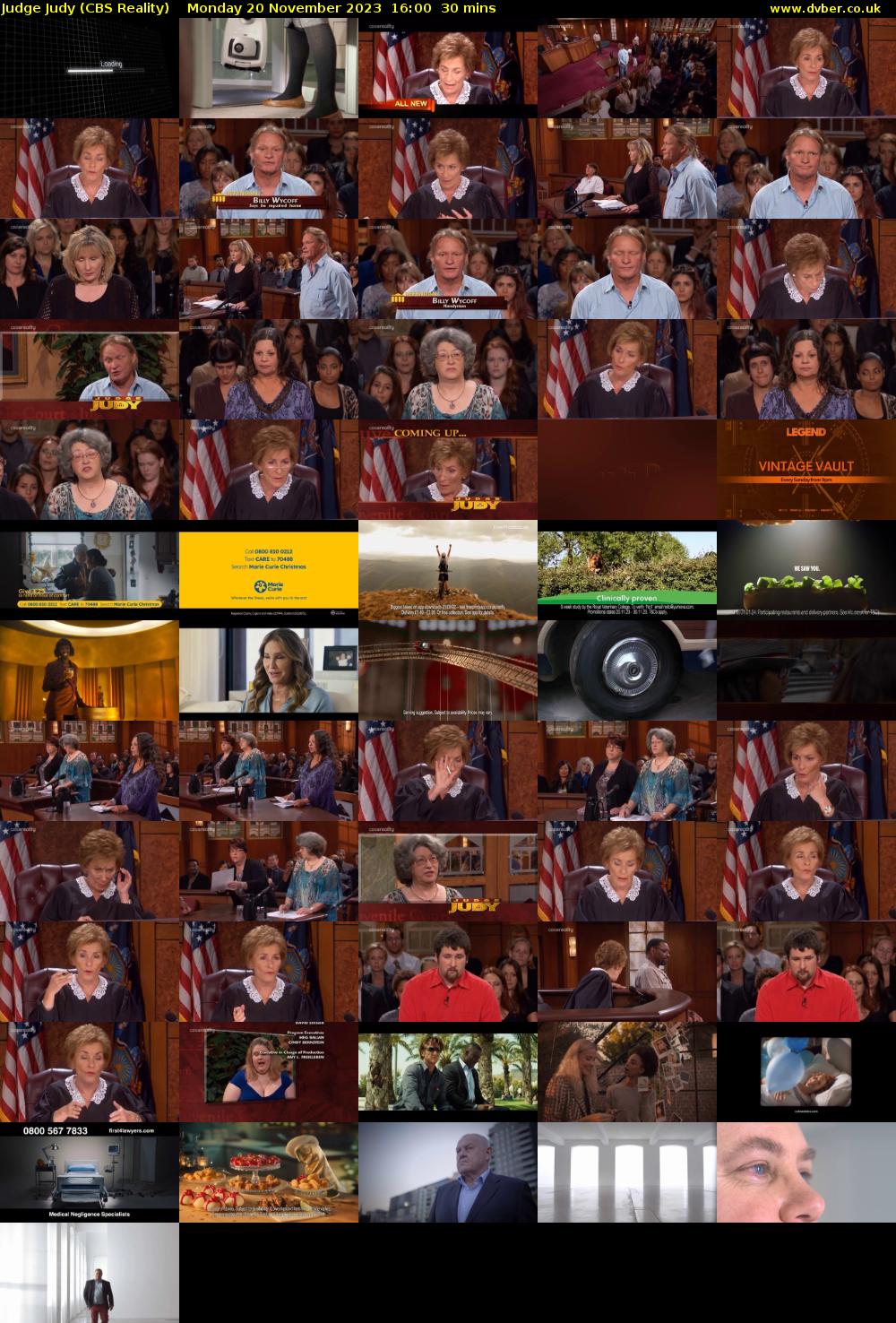 Judge Judy (CBS Reality) Monday 20 November 2023 16:00 - 16:30