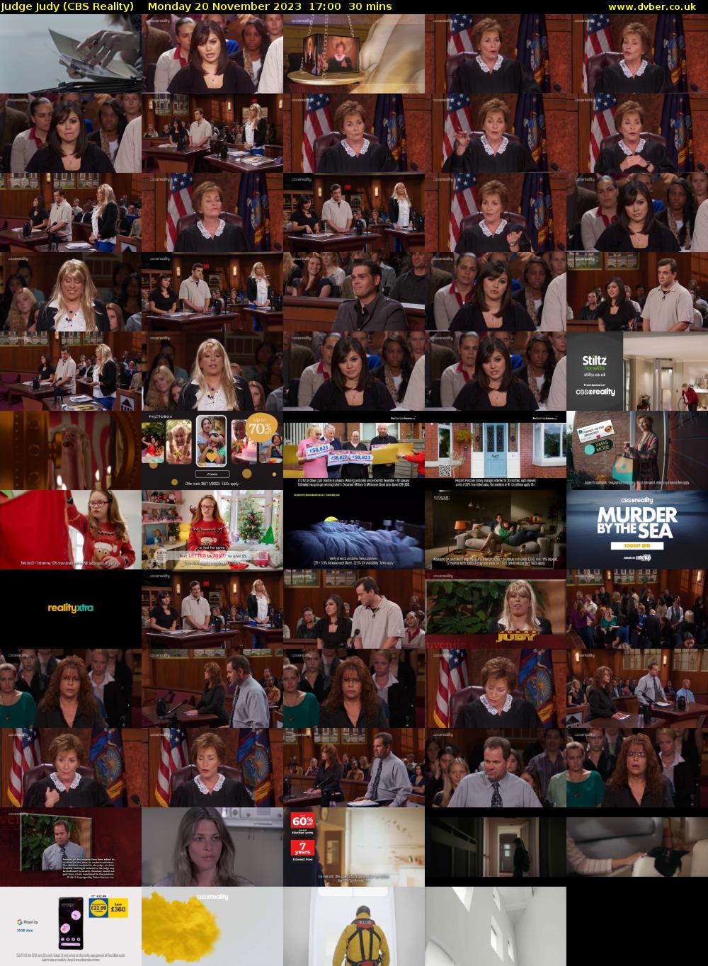 Judge Judy (CBS Reality) Monday 20 November 2023 17:00 - 17:30