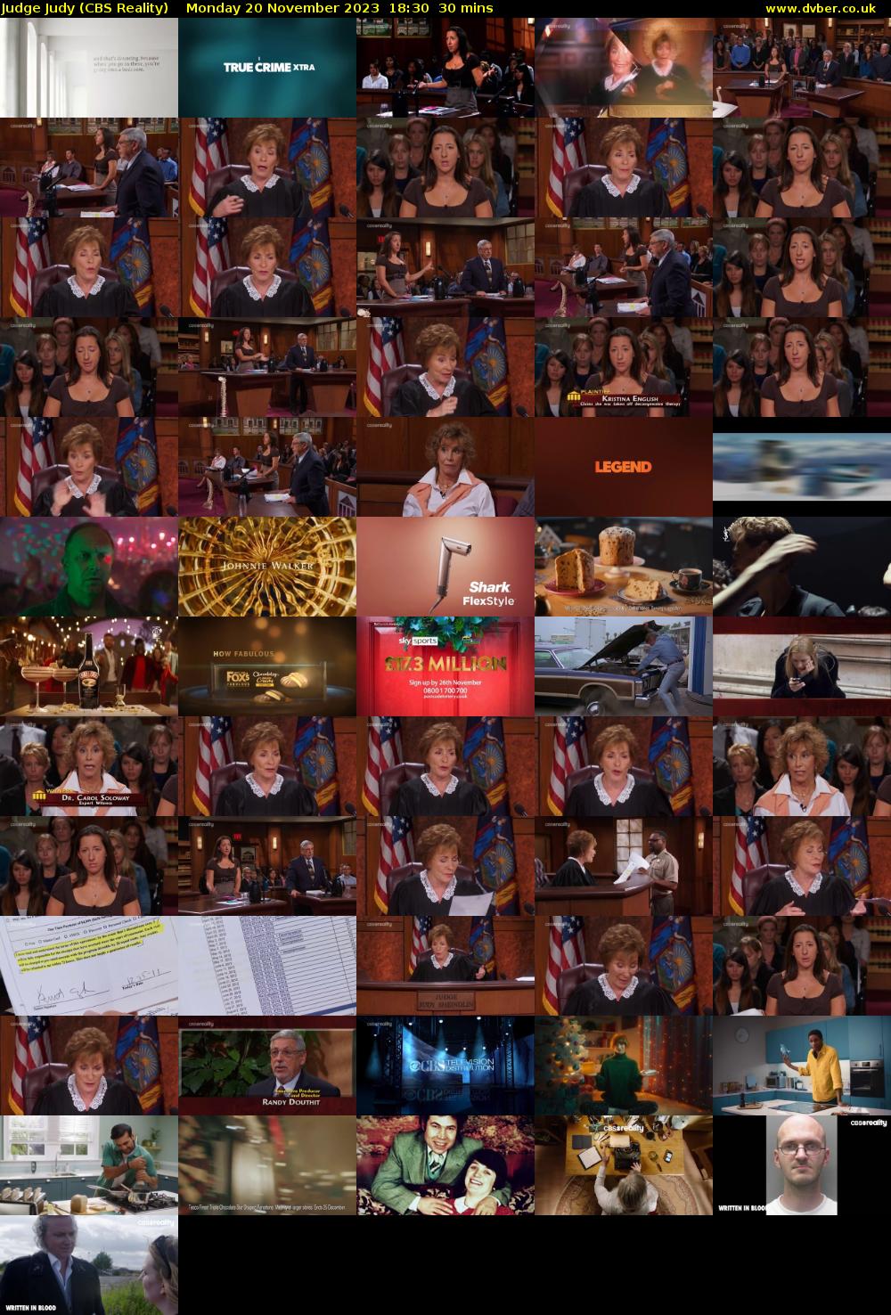 Judge Judy (CBS Reality) Monday 20 November 2023 18:30 - 19:00