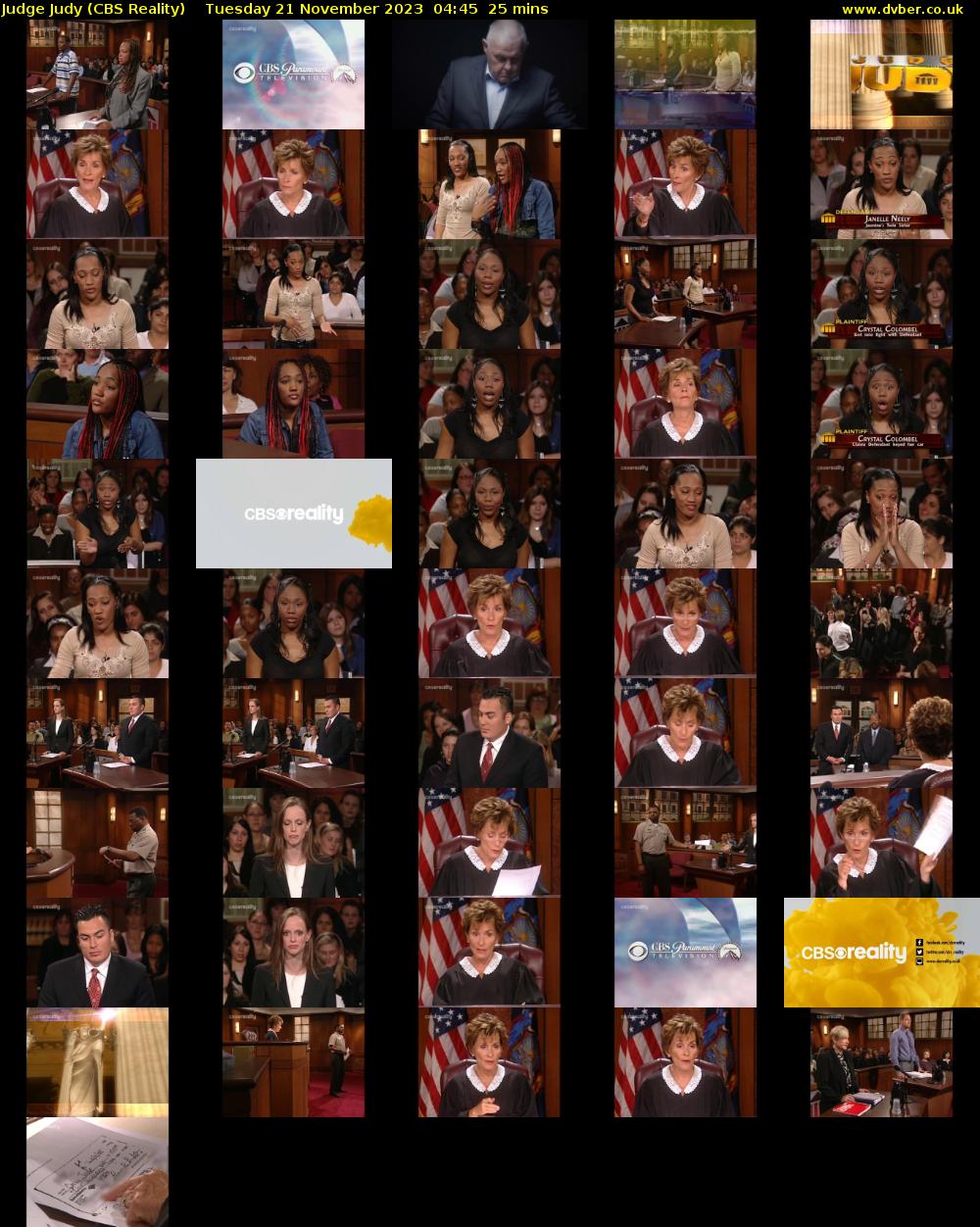 Judge Judy (CBS Reality) Tuesday 21 November 2023 04:45 - 05:10