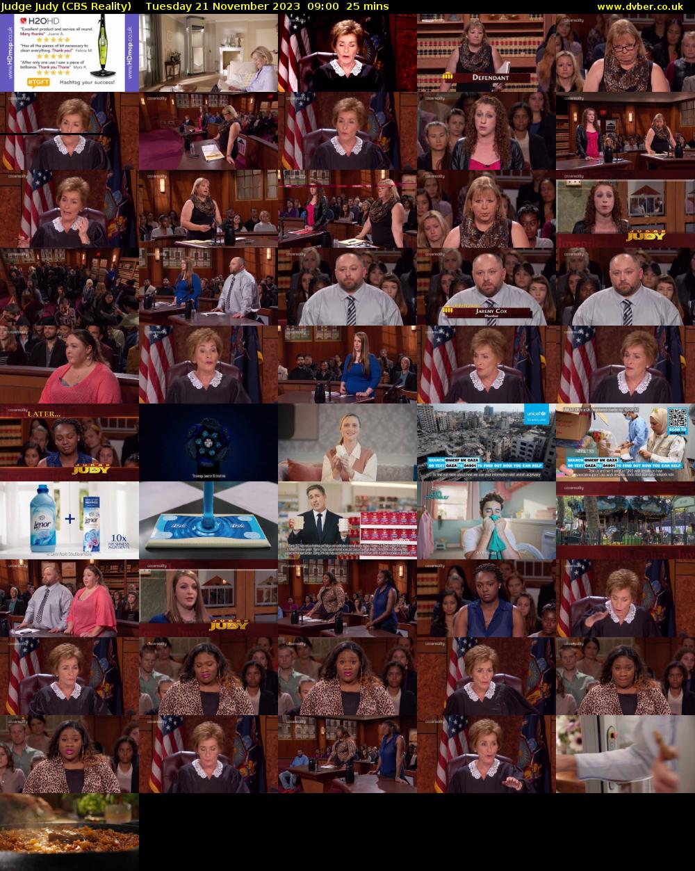 Judge Judy (CBS Reality) Tuesday 21 November 2023 09:00 - 09:25