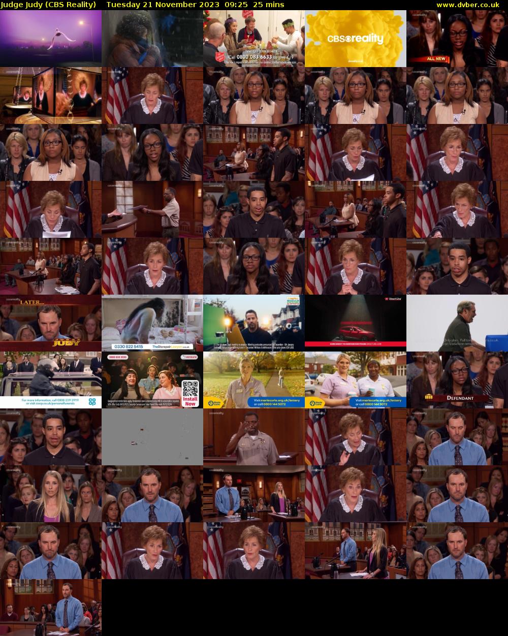 Judge Judy (CBS Reality) Tuesday 21 November 2023 09:25 - 09:50