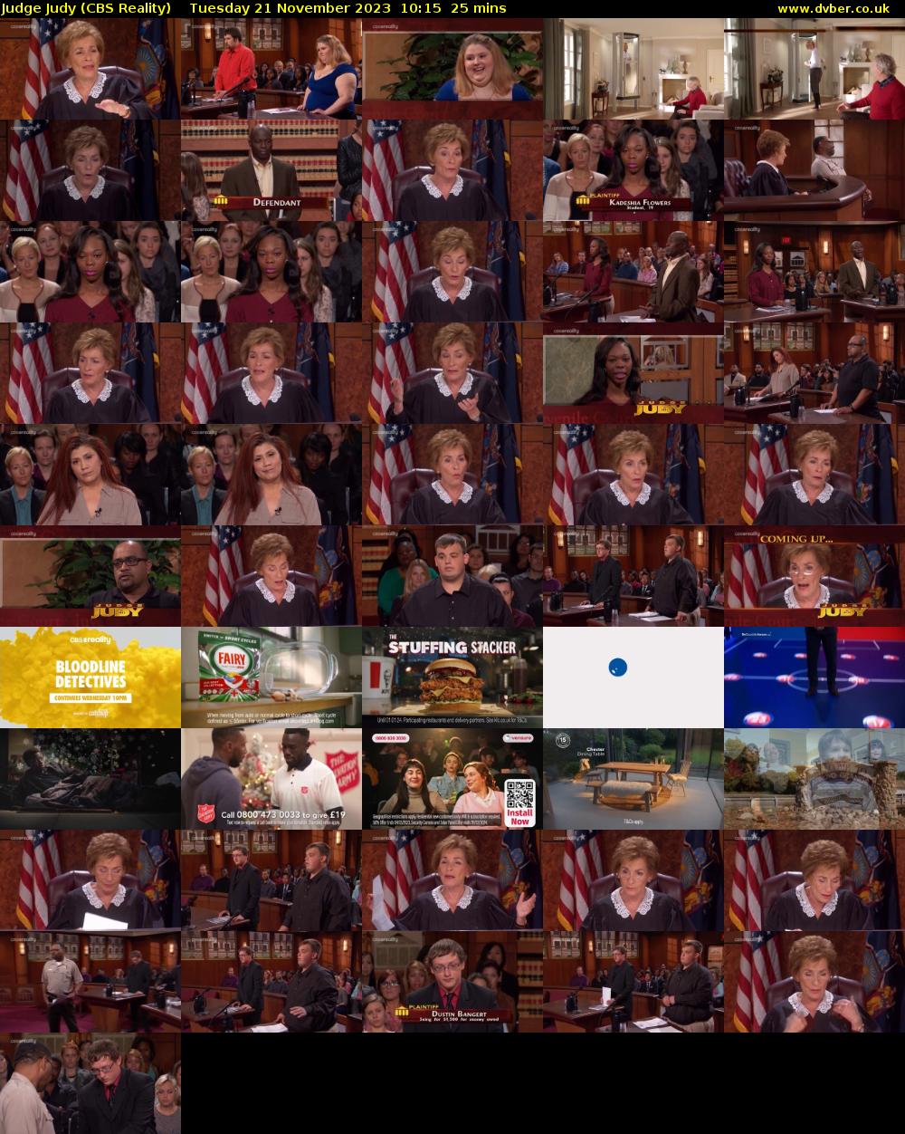 Judge Judy (CBS Reality) Tuesday 21 November 2023 10:15 - 10:40