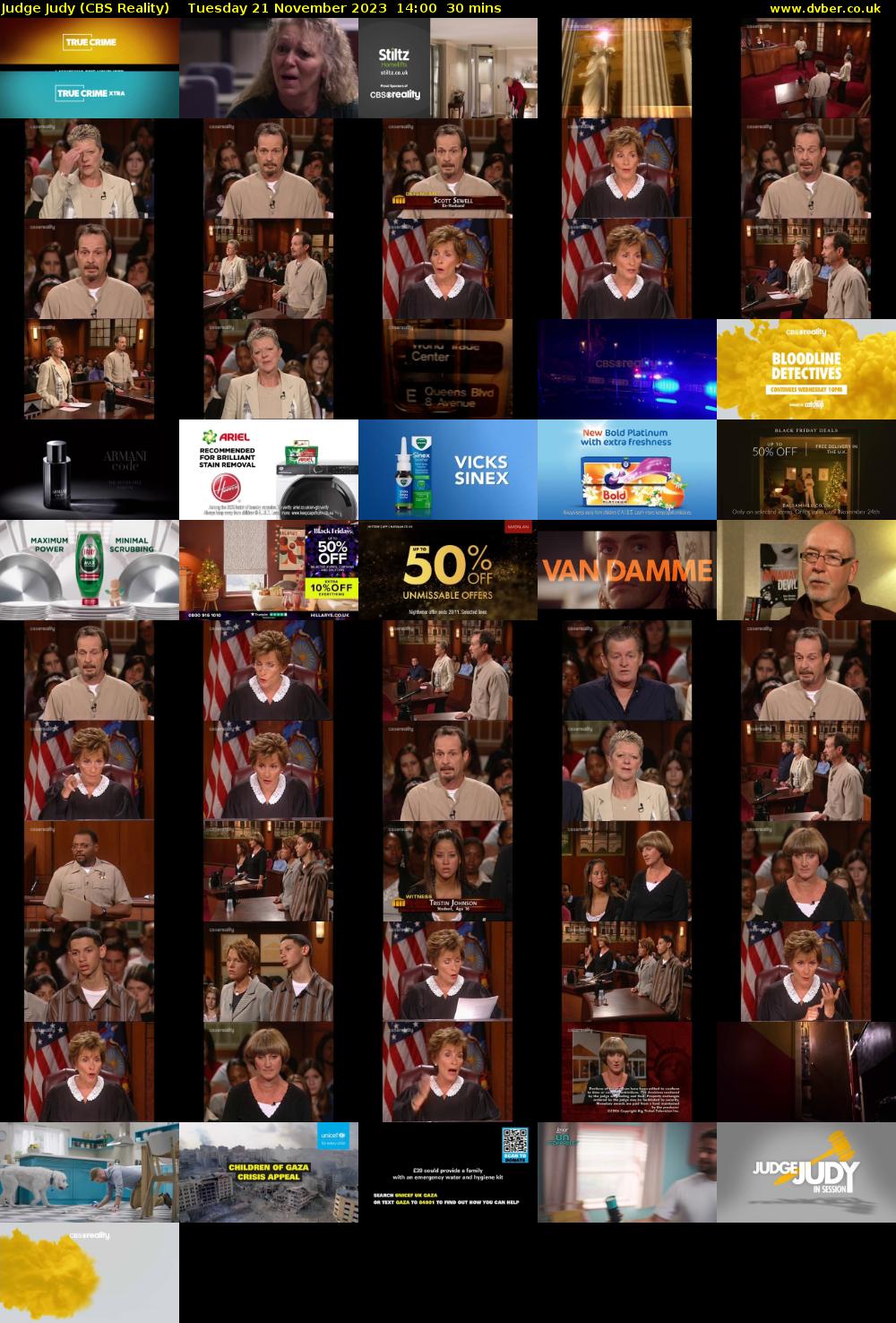 Judge Judy (CBS Reality) Tuesday 21 November 2023 14:00 - 14:30