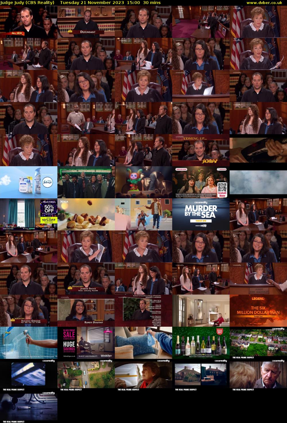 Judge Judy (CBS Reality) Tuesday 21 November 2023 15:00 - 15:30