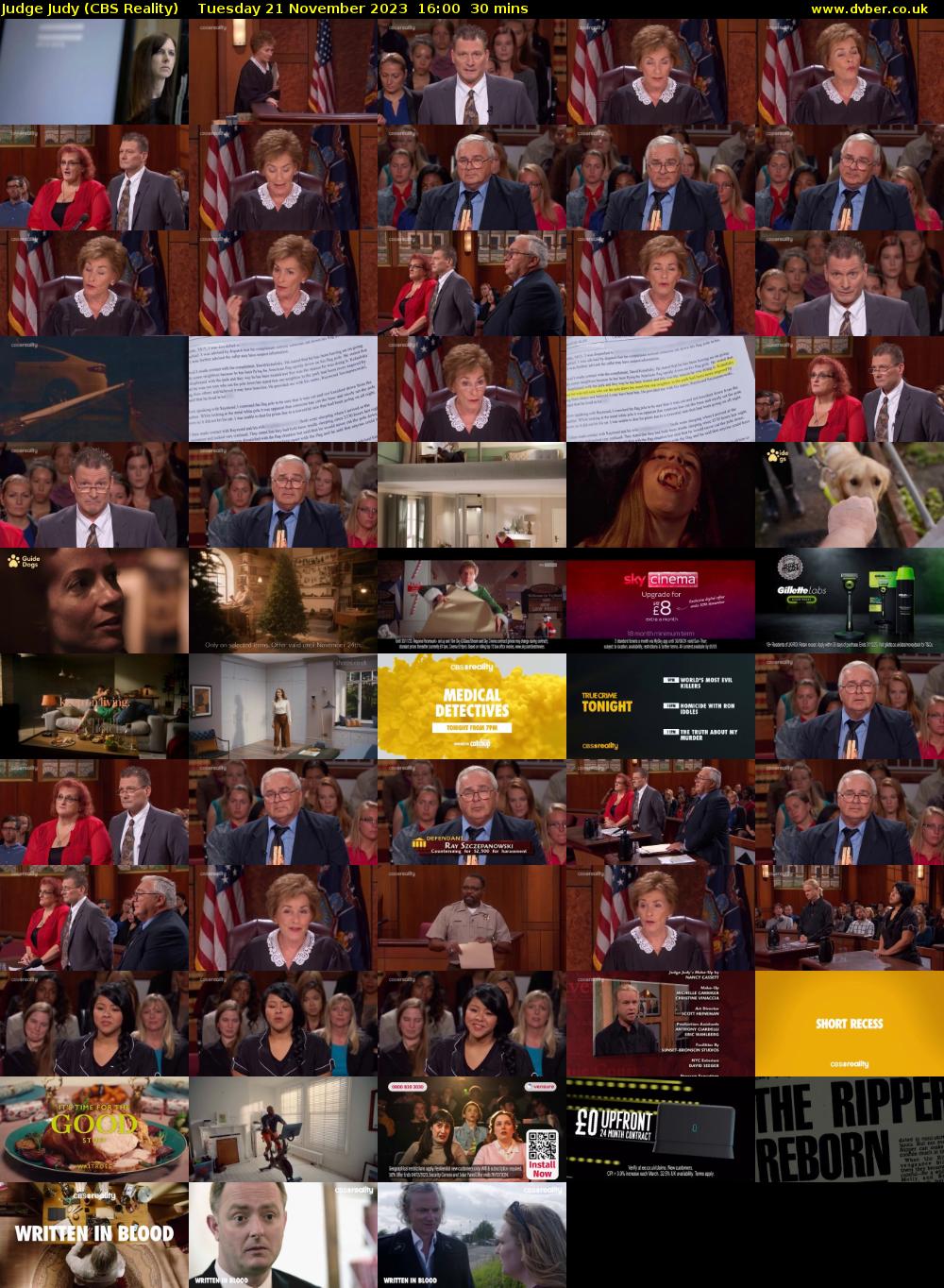 Judge Judy (CBS Reality) Tuesday 21 November 2023 16:00 - 16:30