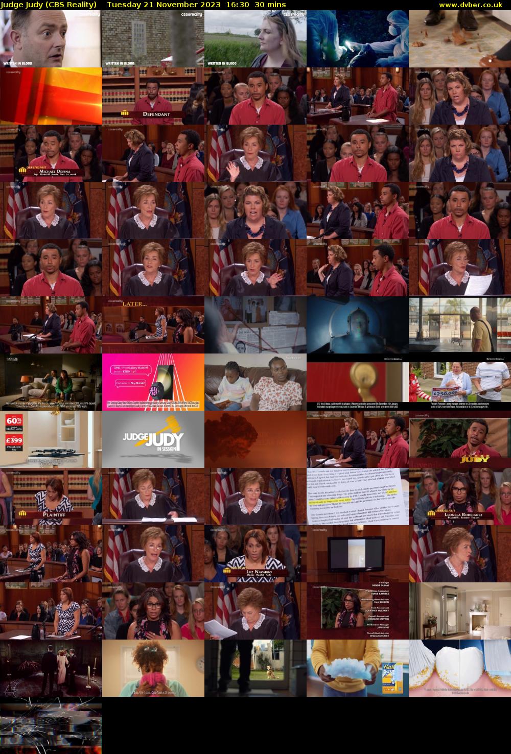 Judge Judy (CBS Reality) Tuesday 21 November 2023 16:30 - 17:00