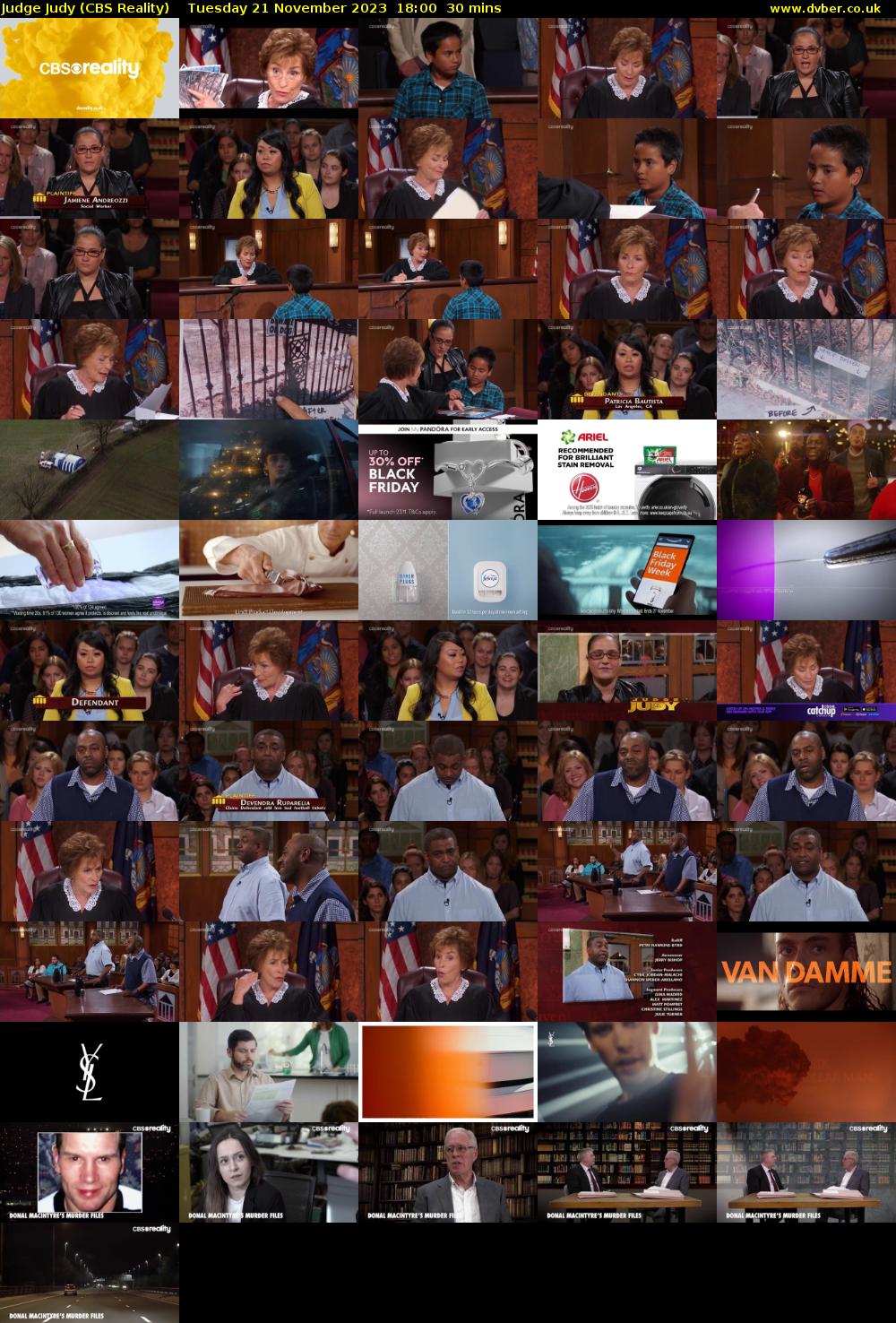 Judge Judy (CBS Reality) Tuesday 21 November 2023 18:00 - 18:30