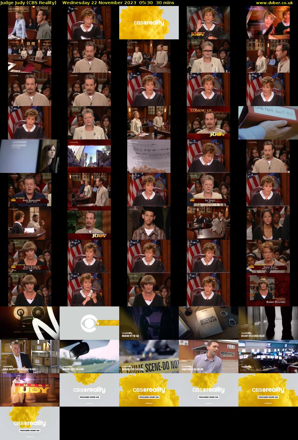 Judge Judy (CBS Reality) Wednesday 22 November 2023 05:30 - 06:00