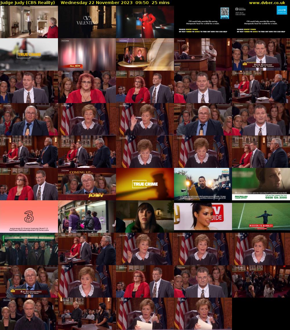 Judge Judy (CBS Reality) Wednesday 22 November 2023 09:50 - 10:15