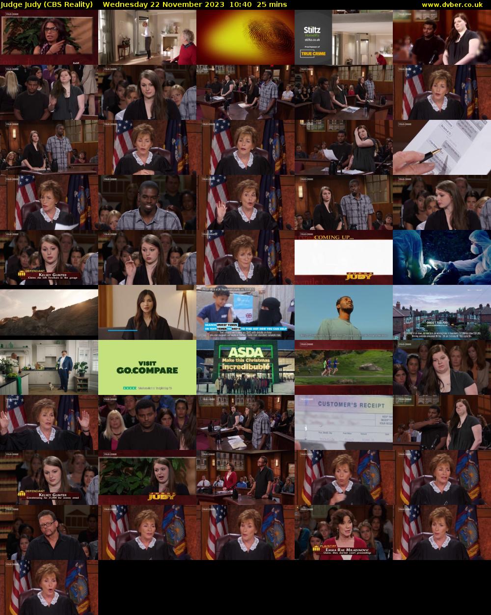 Judge Judy (CBS Reality) Wednesday 22 November 2023 10:40 - 11:05