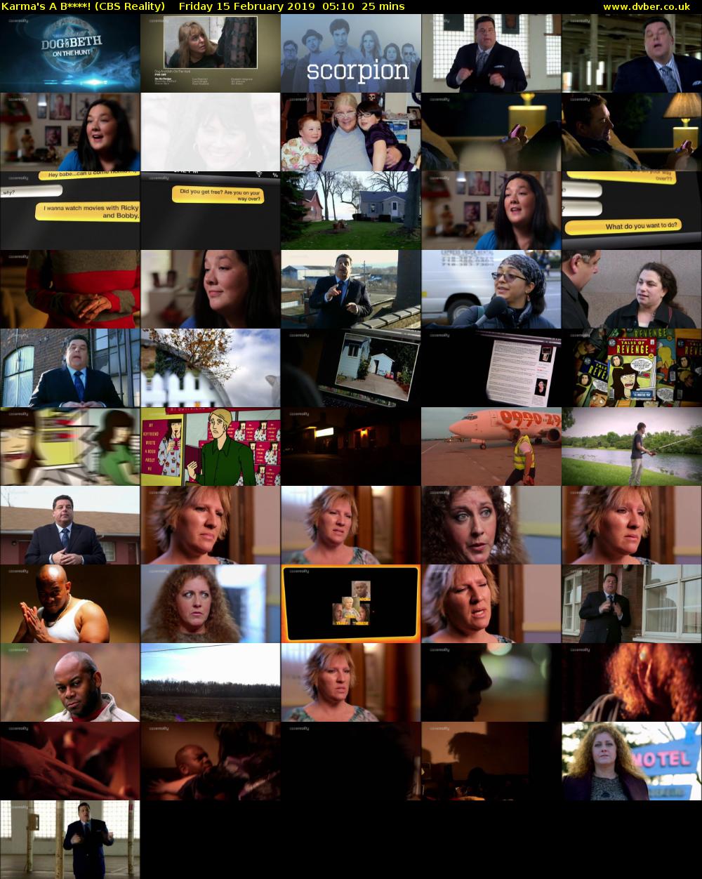 Karma's A B****! (CBS Reality) Friday 15 February 2019 05:10 - 05:35
