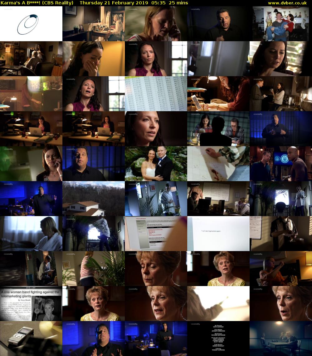 Karma's A B****! (CBS Reality) Thursday 21 February 2019 05:35 - 06:00
