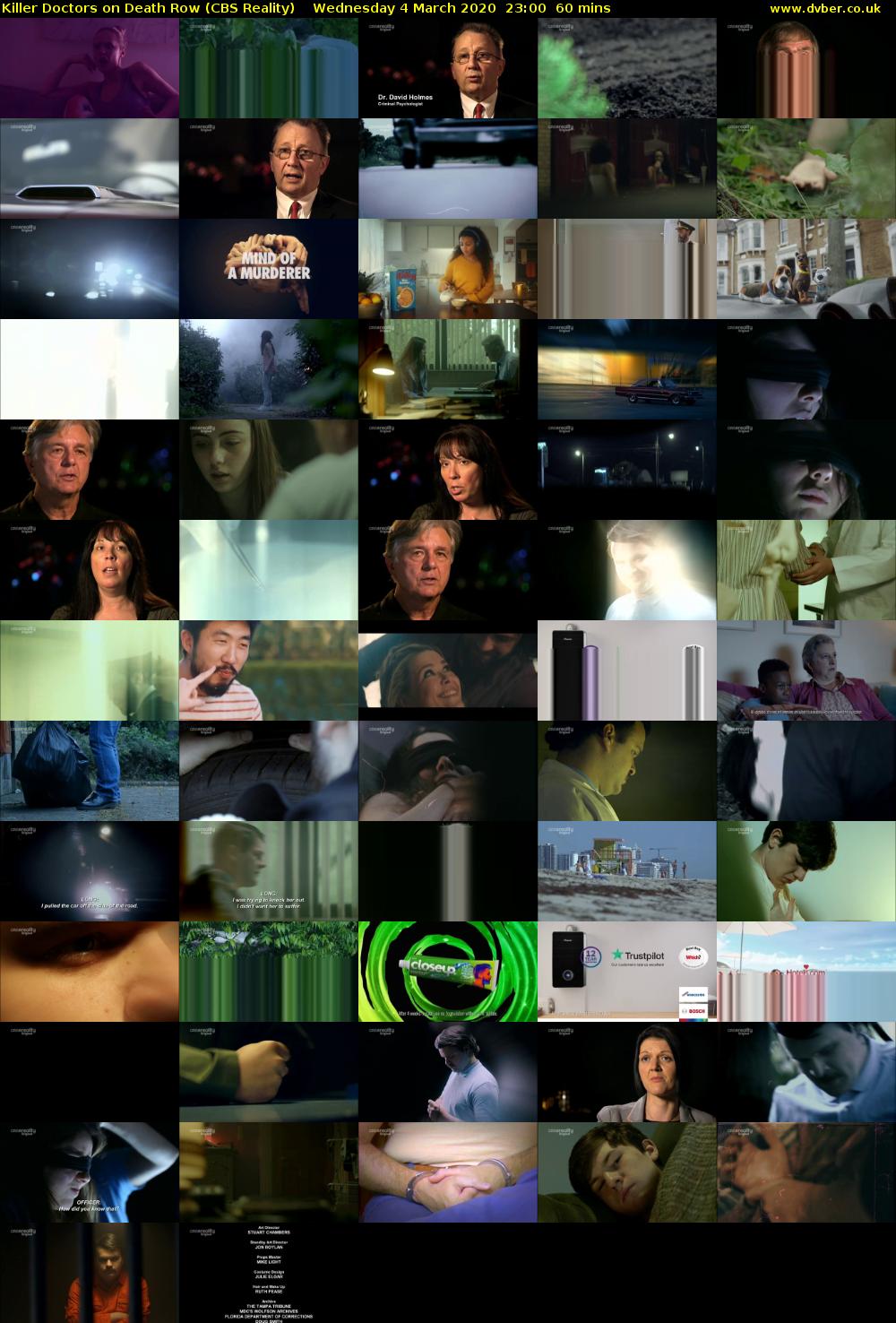 Killer Doctors on Death Row (CBS Reality) Wednesday 4 March 2020 23:00 - 00:00