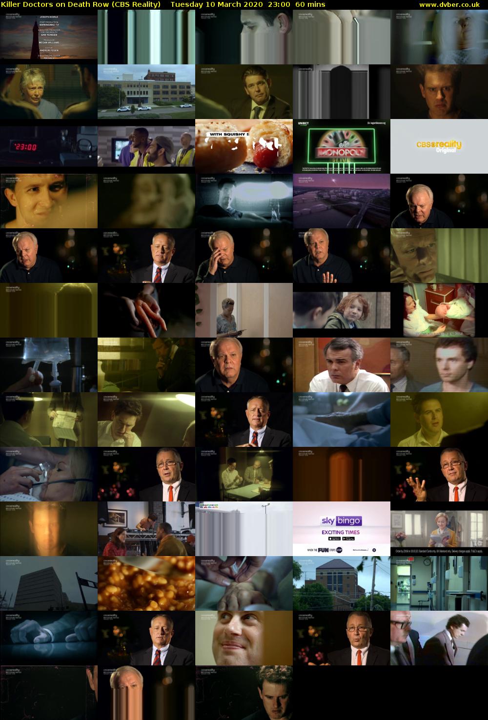 Killer Doctors on Death Row (CBS Reality) Tuesday 10 March 2020 23:00 - 00:00