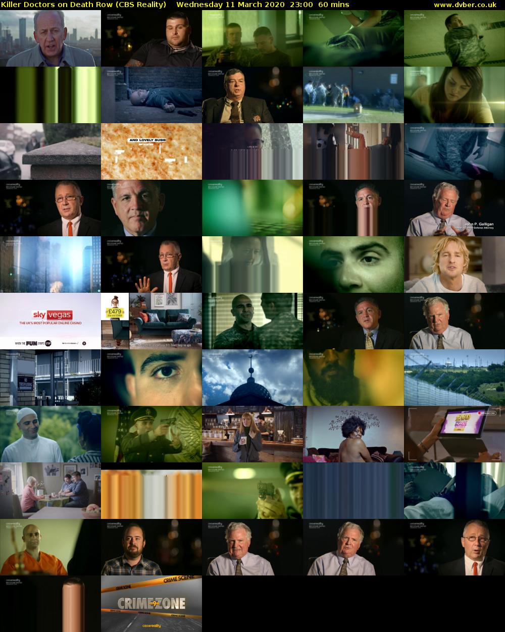 Killer Doctors on Death Row (CBS Reality) Wednesday 11 March 2020 23:00 - 00:00