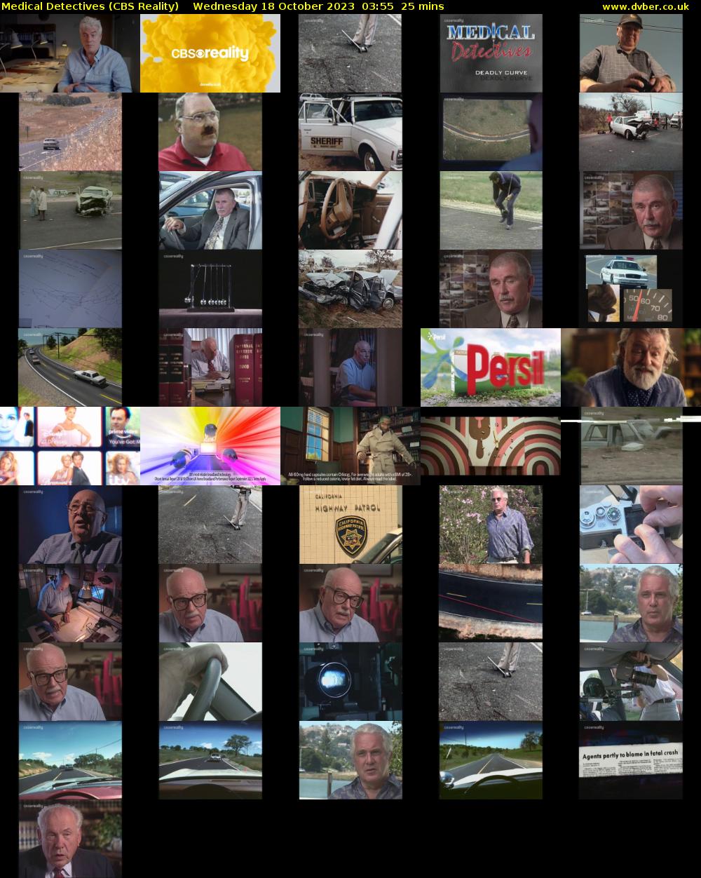 Medical Detectives (CBS Reality) Wednesday 18 October 2023 03:55 - 04:20