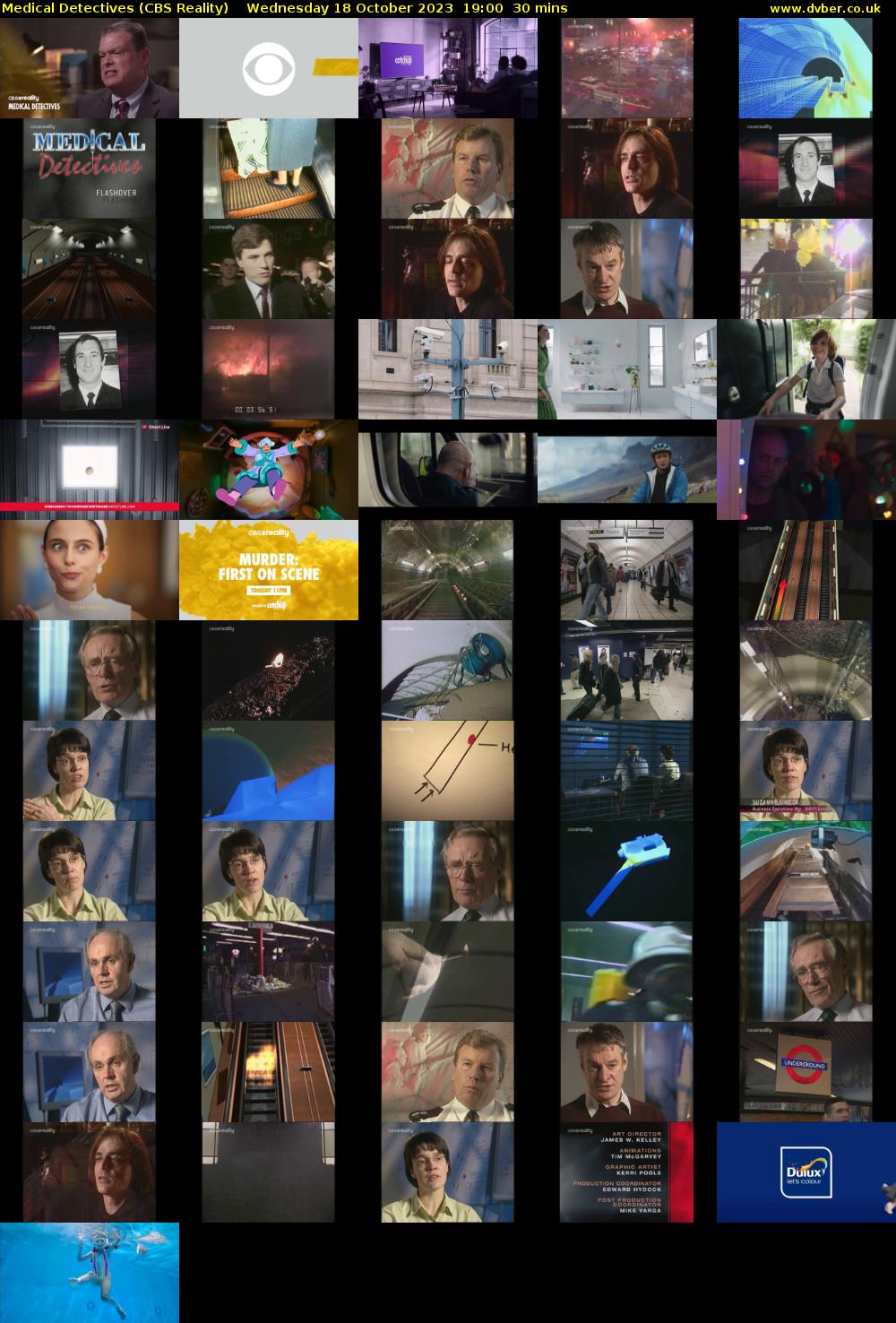 Medical Detectives (CBS Reality) Wednesday 18 October 2023 19:00 - 19:30