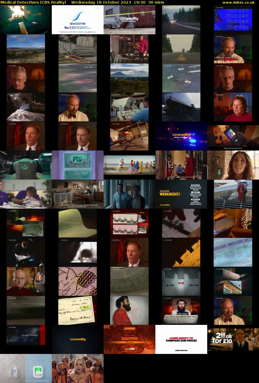 Medical Detectives (CBS Reality) Wednesday 18 October 2023 19:30 - 20:00