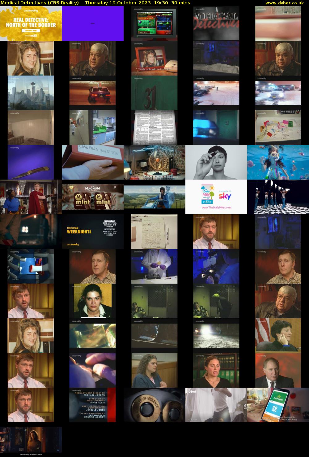 Medical Detectives (CBS Reality) Thursday 19 October 2023 19:30 - 20:00