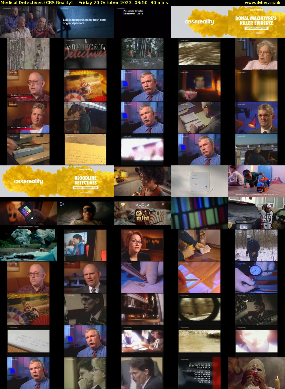 Medical Detectives (CBS Reality) Friday 20 October 2023 03:50 - 04:20