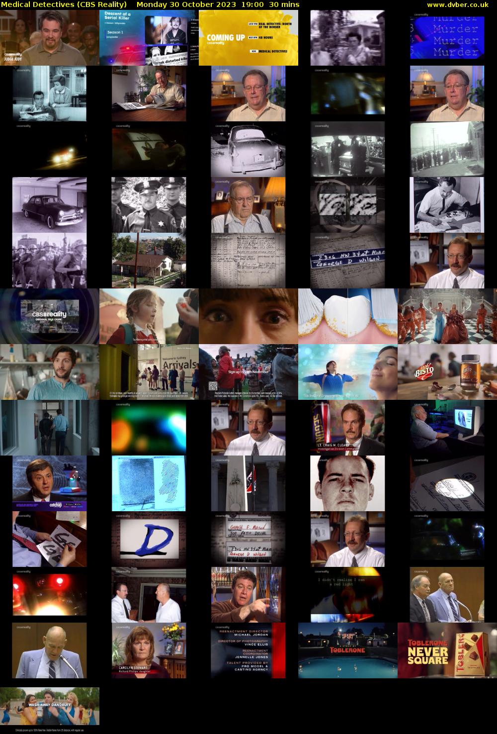 Medical Detectives (CBS Reality) Monday 30 October 2023 19:00 - 19:30