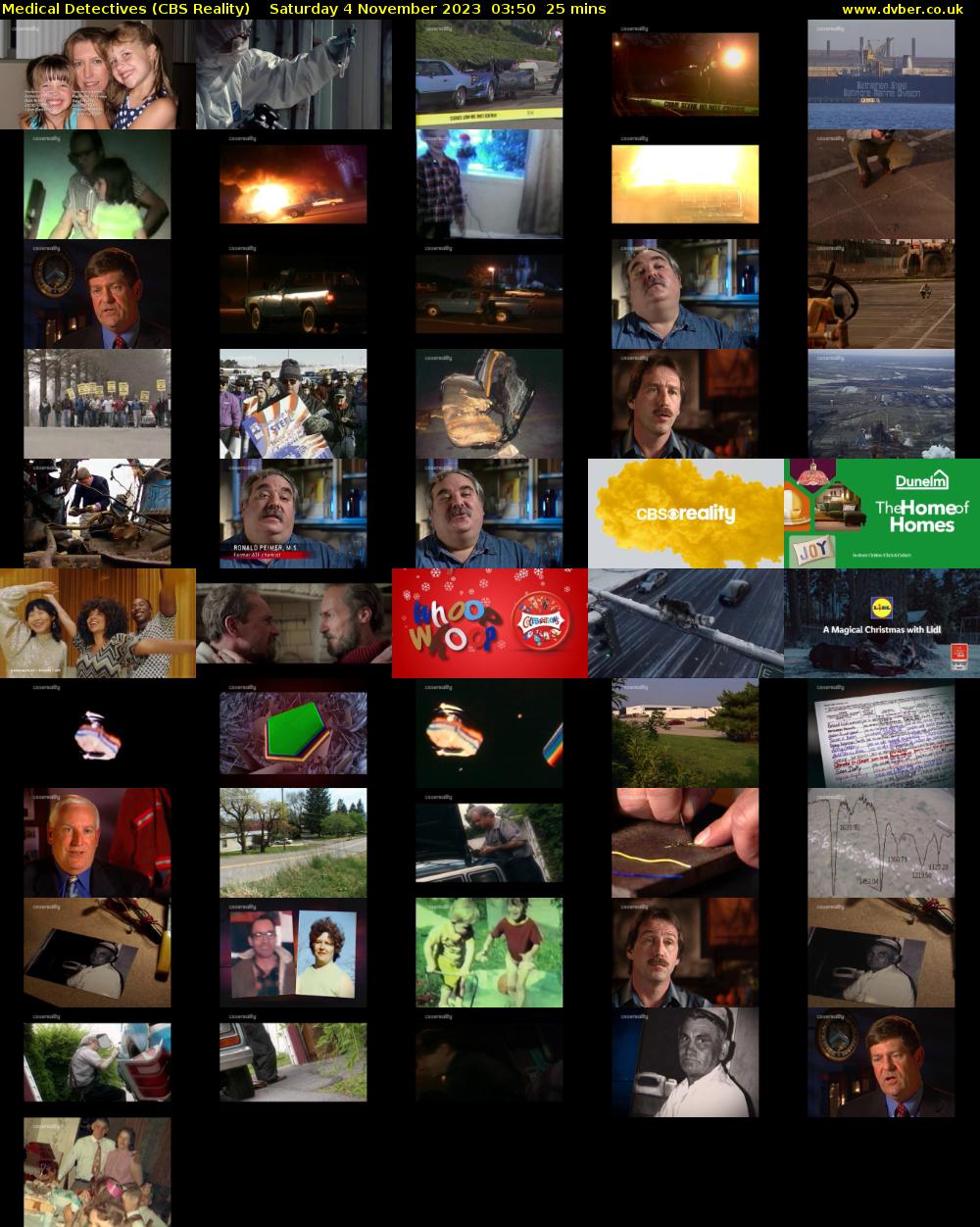 Medical Detectives (CBS Reality) Saturday 4 November 2023 03:50 - 04:15