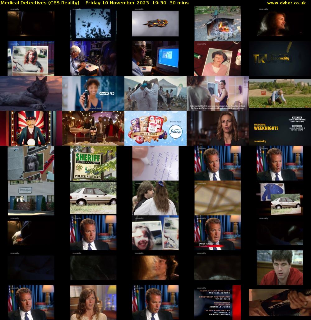 Medical Detectives (CBS Reality) Friday 10 November 2023 19:30 - 20:00