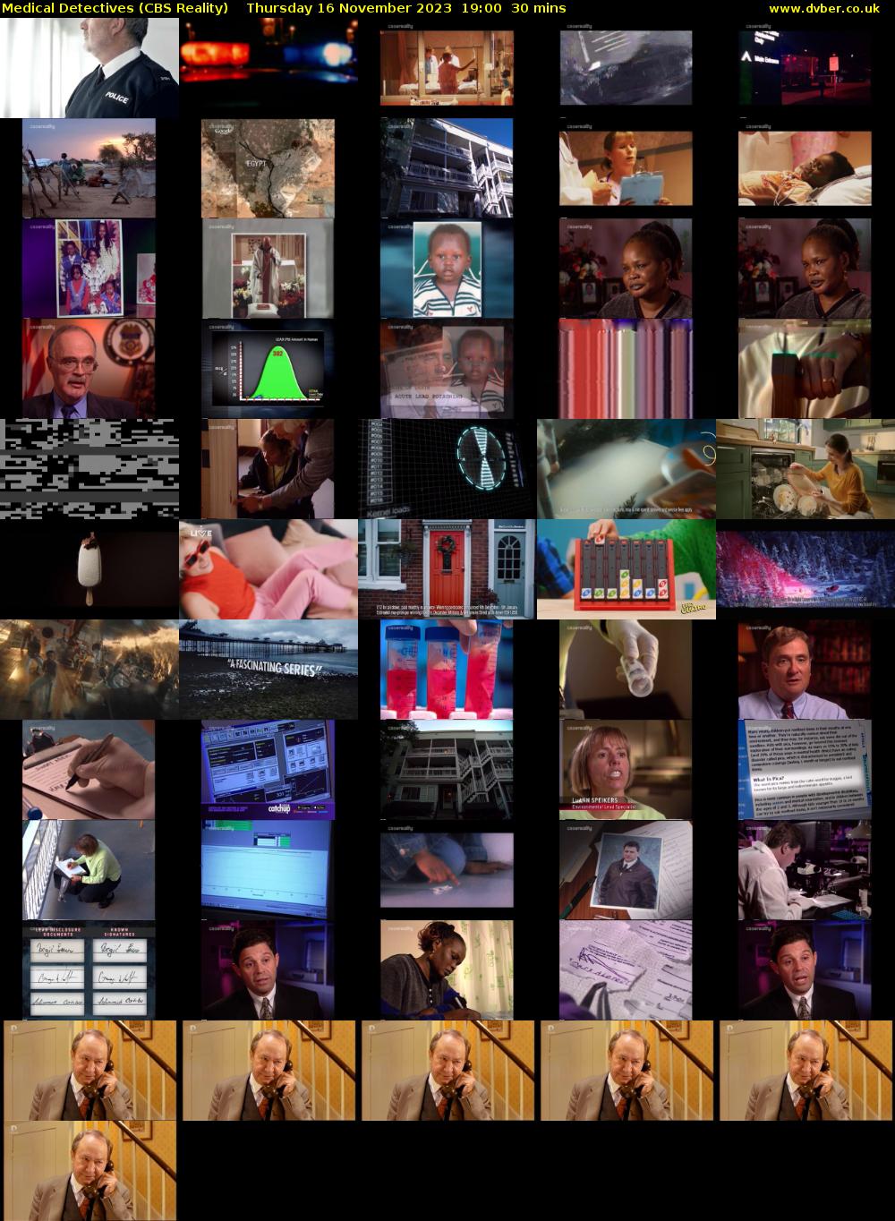 Medical Detectives (CBS Reality) Thursday 16 November 2023 19:00 - 19:30