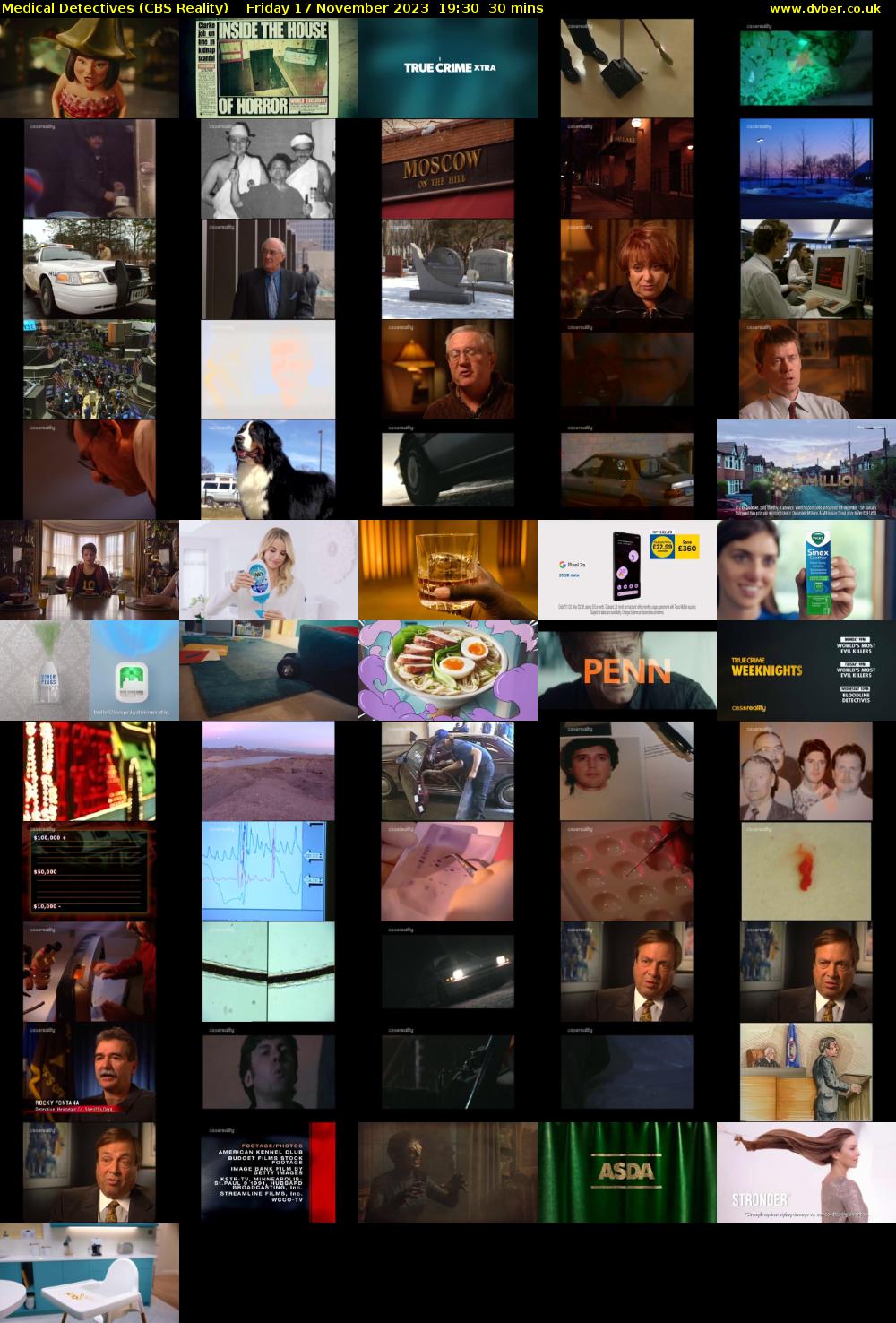 Medical Detectives (CBS Reality) Friday 17 November 2023 19:30 - 20:00