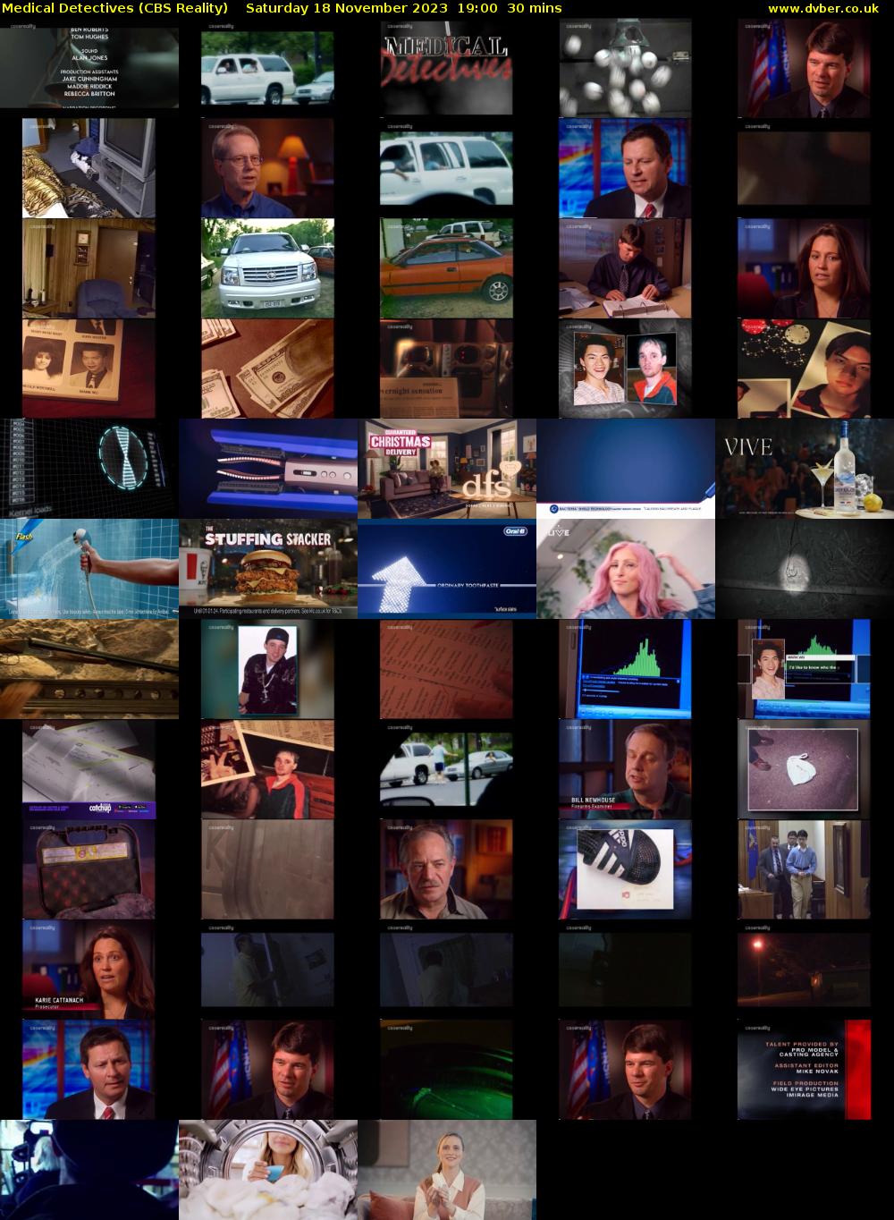 Medical Detectives (CBS Reality) Saturday 18 November 2023 19:00 - 19:30