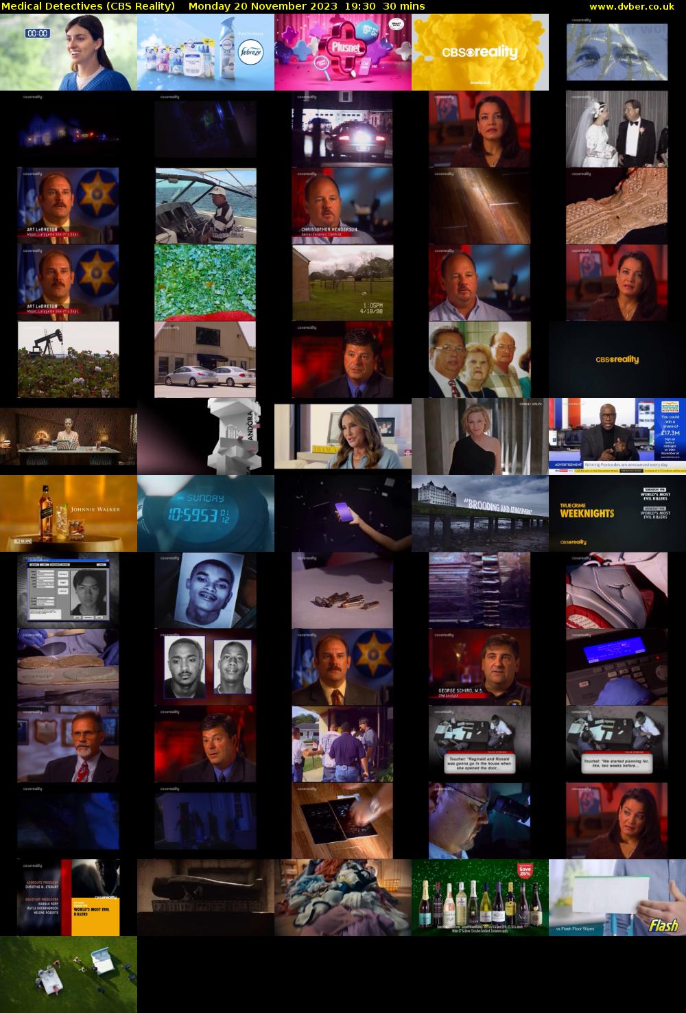 Medical Detectives (CBS Reality) Monday 20 November 2023 19:30 - 20:00